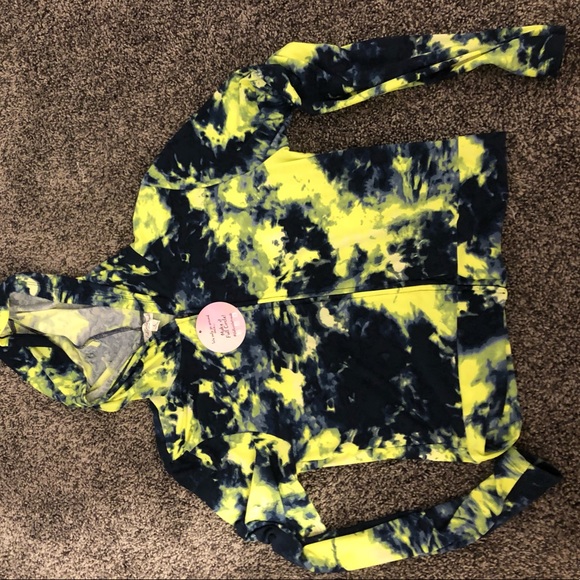 Fashion Nova Tops - Tie Dye Crop Hoodie from Fashion Nova